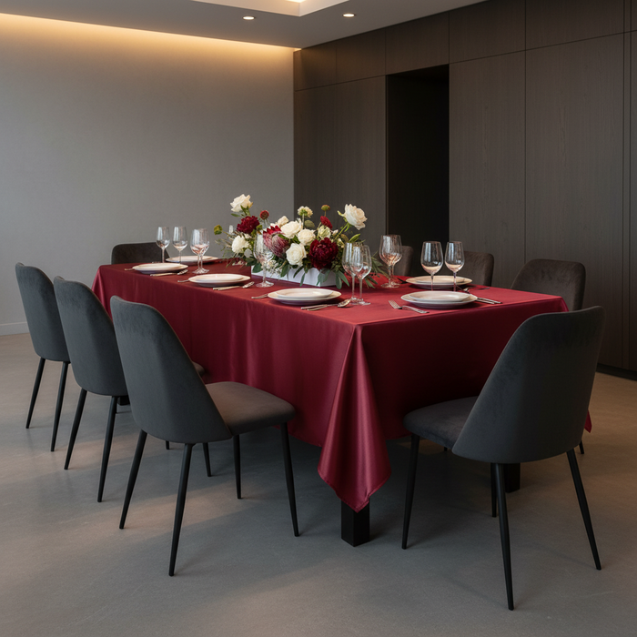 60"x120" Rectangular Premium Polyester Tablecloth - Burgundy