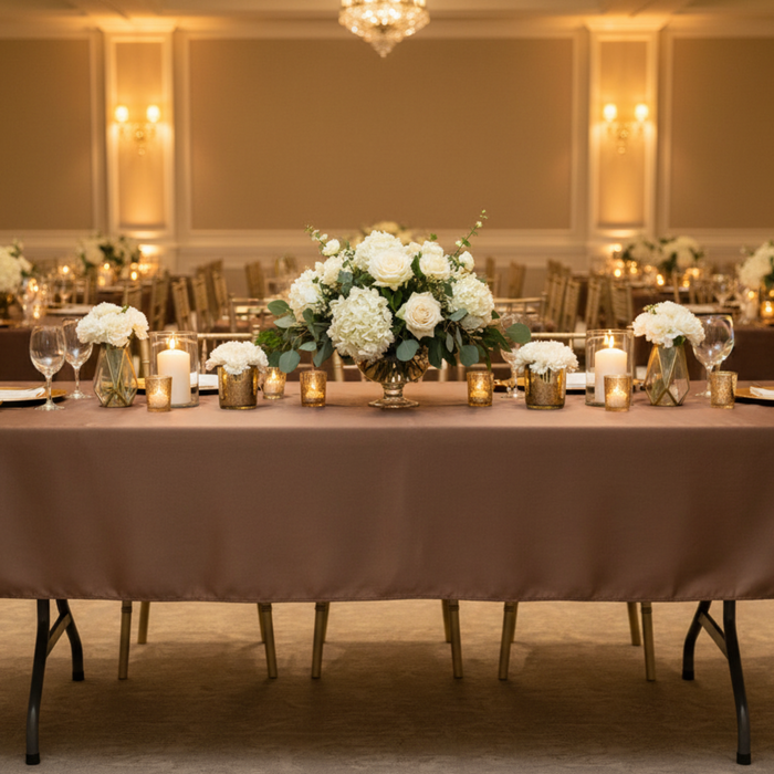 Indoor event venue front view with displays