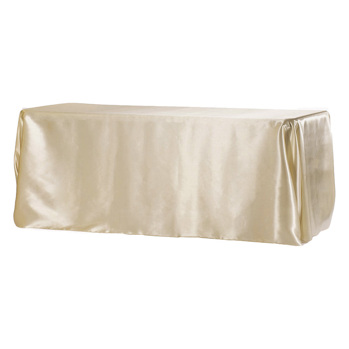 Satin Rectangular 90"x132" Tablecloth - Champagne