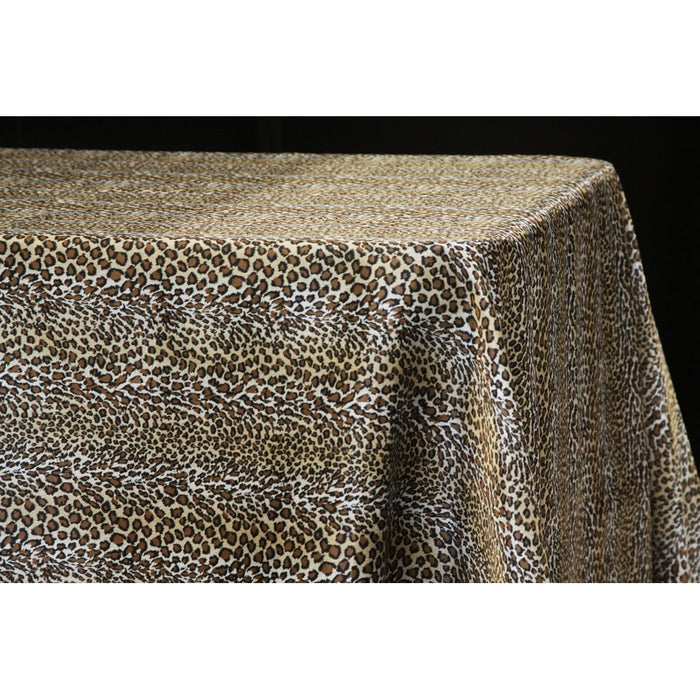 Satin Rectangular 90"x132" Tablecloth - Leopard Design - CV Linens