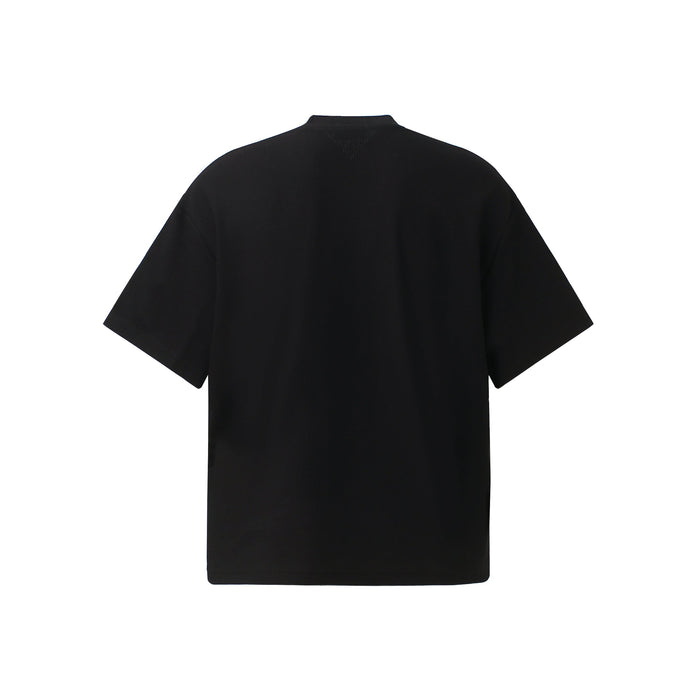Black oversized streetwear T-shirt shown from the back on a clean white background