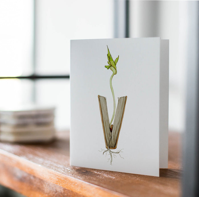 PinkPolish Design Note Cards "Seed of Knowledge" Handmade Notecard