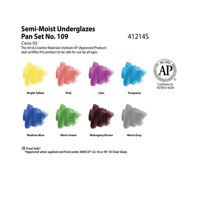 Semi-moist Underglaze Pan Set #109