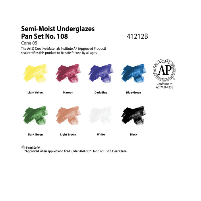 Semi-moist Underglazes Pan Set #108