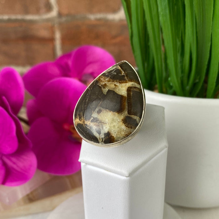 Septarian Ring 1" with sterling silver Adjustable Band