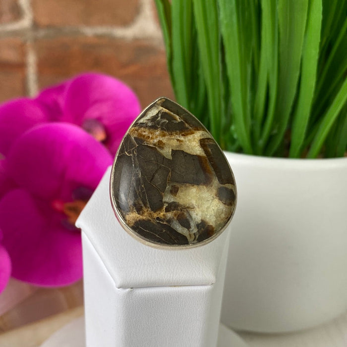 Septarian Ring 1" with sterling silver Adjustable Band