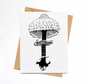 PinkPolish Design Note Cards "Shaggy Parasol Mushroom" Handmade Notecard