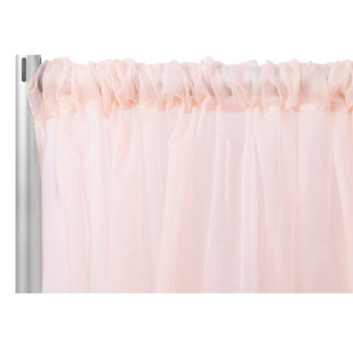 Sheer Voile Flame Retardant (FR) 10ft H x 118" W Drape/Backdrop Curtain Panel - Blush/Rose Gold