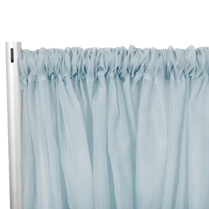 Sheer Voile Flame Retardant (FR) 10ft H x 118" W Drape/Backdrop Curtain Panel - Dusty Blue - CV Linens