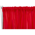 Sheer Voile Flame Retardant (FR) 12ft H x 118" W Drape/Backdrop Curtain Panel - Red - CV Linens
