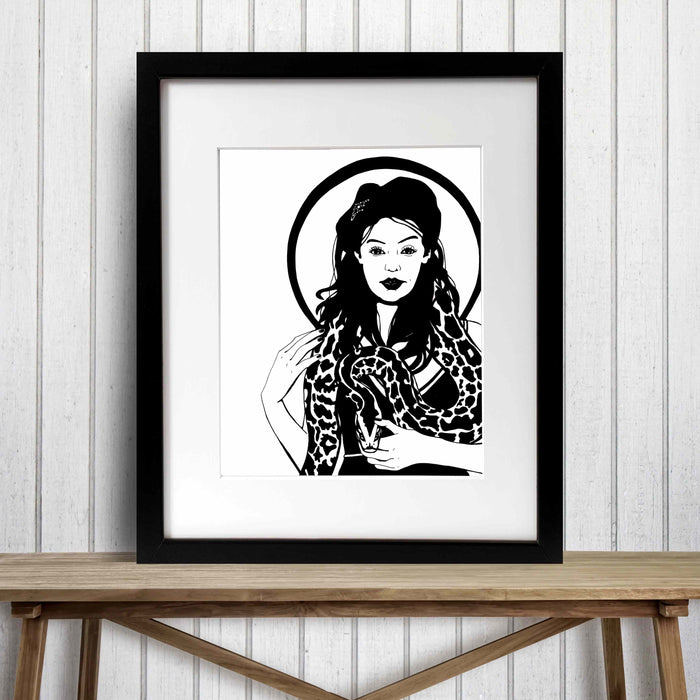 PinkPolish Design Art Prints "Slither" Ink Drawing: Art Print