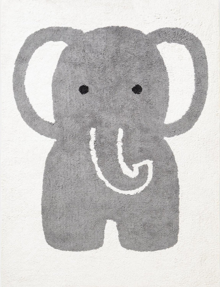 Gray elephant rug on a white background