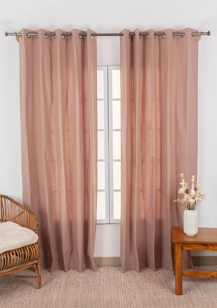 Solid Mahogany 100% cotton plain Fabric - Room darkening - Light Rust
