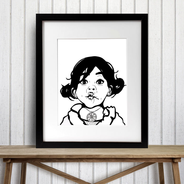 PinkPolish Design Art Prints "Sour" Ink Drawing: Art Print
