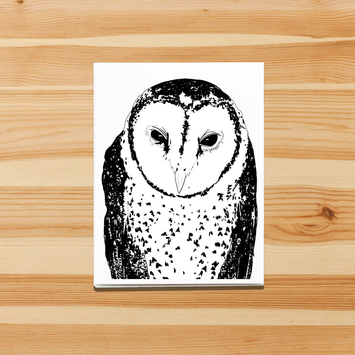 PinkPolish Design Note Cards "Spotted Barn Owl" Handmade Notecard