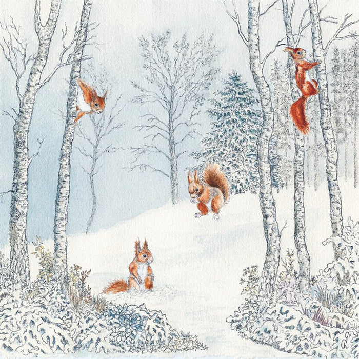 Squirrels in Winter • Lunch Napkins