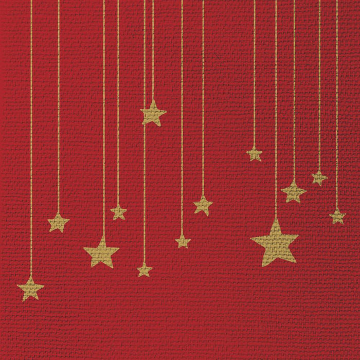 Stars on Canvas, red • Embossed Beverage Napkins