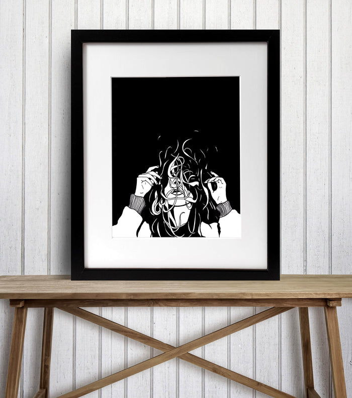 PinkPolish Design Art Prints "Storm"  Ink Drawing: Art Print