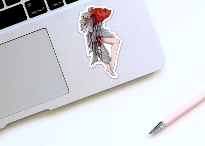 PinkPolish Design Stickers "Strange Fish" Vinyl Die Cut Sticker
