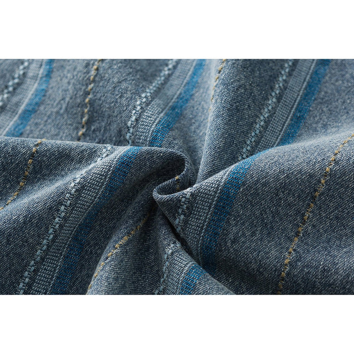 Striped Denim Chambray Shirt on Sale - Men's and Women's Short Sleeve Vintage Style - Seakoff
