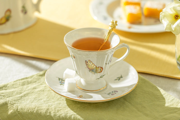 Grace Teaware Butterfly Garden tea cup and saucer set