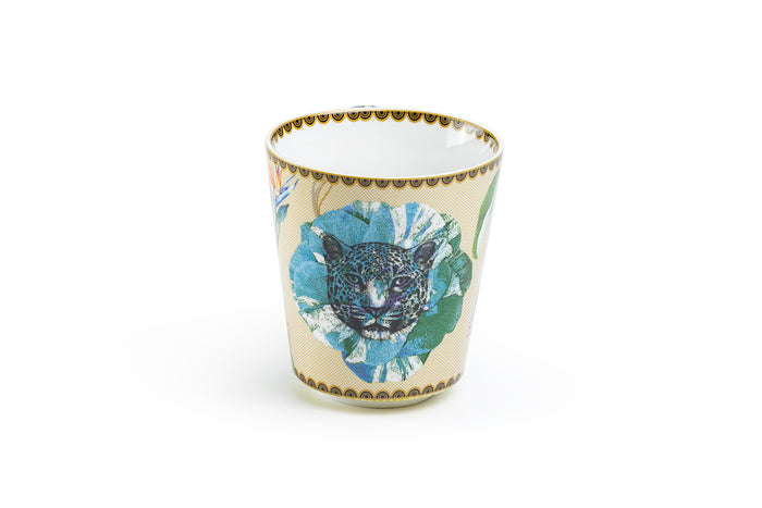 Summer Savanna Leopard Blue Fine Porcelain Mug