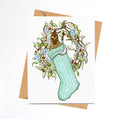 PinkPolish Design Note Cards "Surprised Holiday Chicken" Handmade Notecard