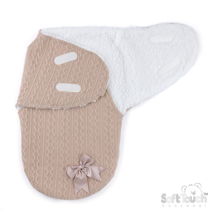Swaddle Wrap - Cable Coffee (NB-3m) (PK4) SW188COF