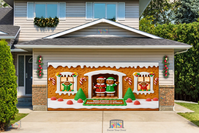 Sweet Gingerbread Welcome – Christmas Garage Door Cover