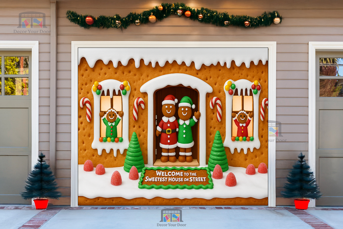 Sweet Gingerbread Welcome – Christmas Garage Door Cover