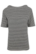 t-shirt donna rigata bianco e nero