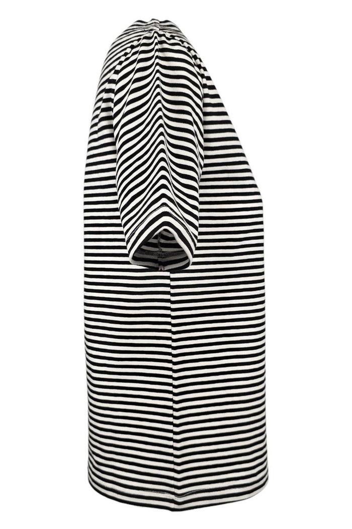 t-shirt donna rigata bianco e nero