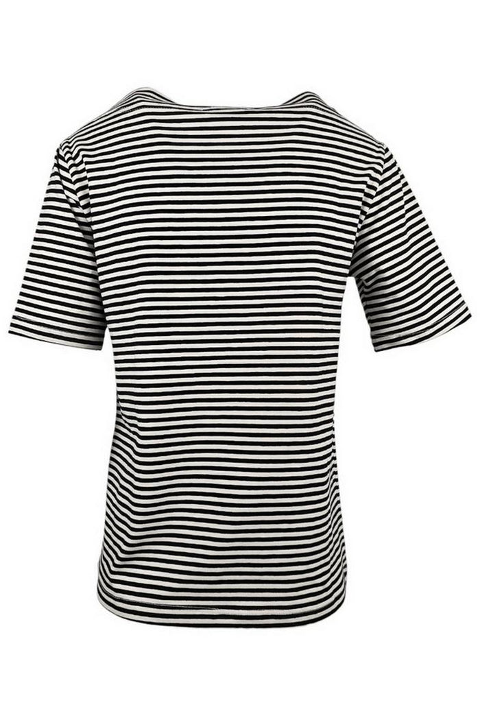 t-shirt donna rigata bianco e nero