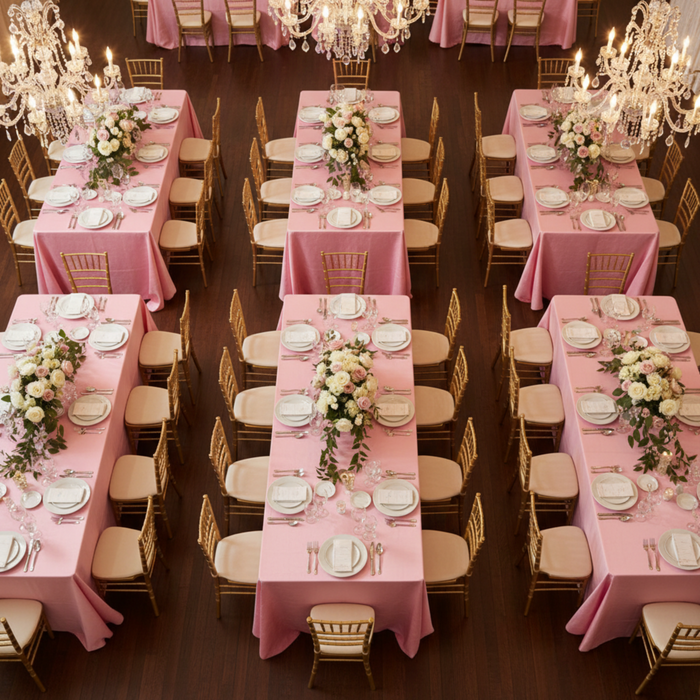 Indoor Wedding Reception Top View 5 Chairs