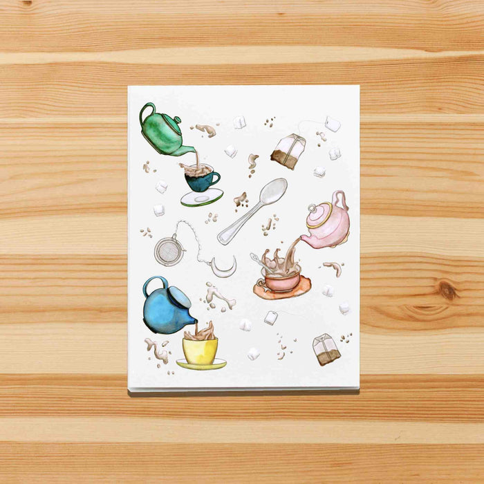 PinkPolish Design Note Cards "Tea Time" Handmade Notecard