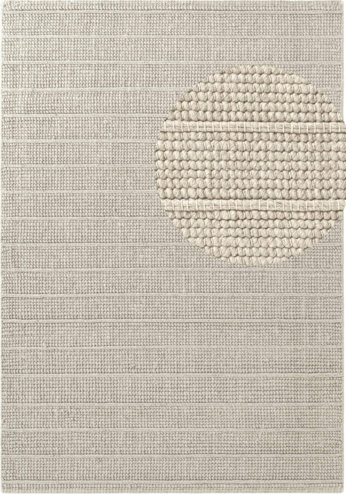 Camden Wool Parker Rug Natural White, hand-woven, ideal for every room.