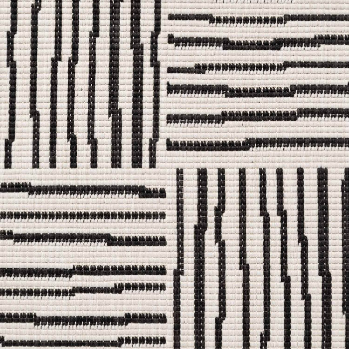 Close-up of a black and white patterned fabric