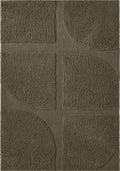 Brown textured square patterned rug