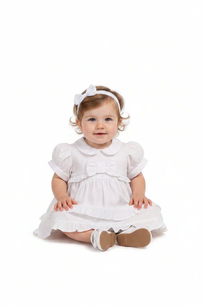 Tiered Baby Dress with Embroidery (NB-6m) (PK6) BIS-2120-6265