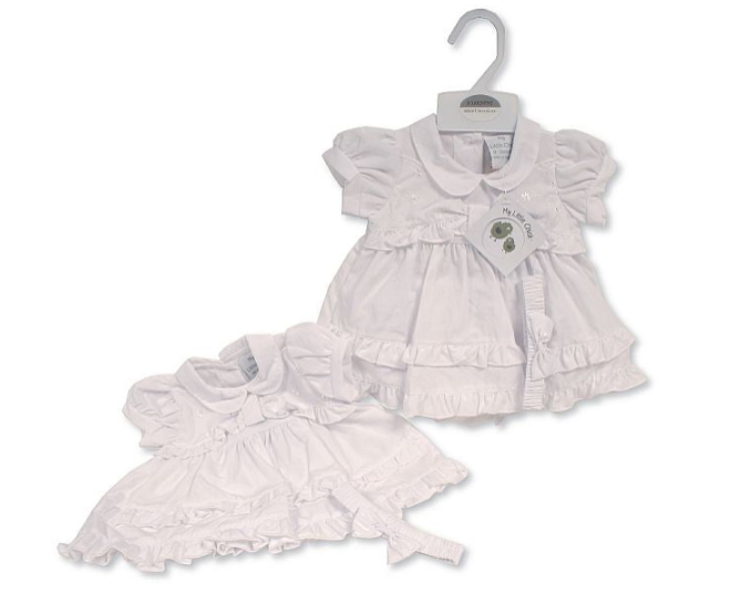 Tiered Baby Dress with Embroidery (NB-6m) (PK6) BIS-2120-6265