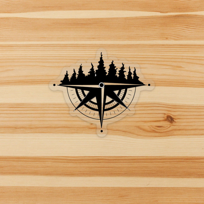 PinkPolish Design Stickers "Tree Ridge Compass" Vinyl Die Cut Sticker