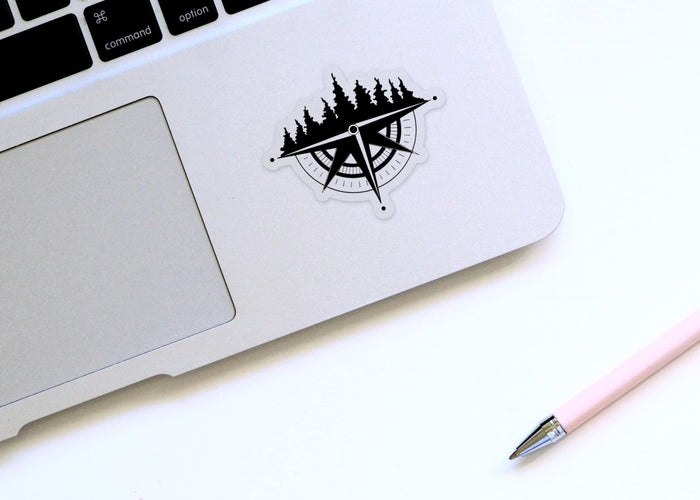 PinkPolish Design Stickers "Tree Ridge Compass" Vinyl Die Cut Sticker