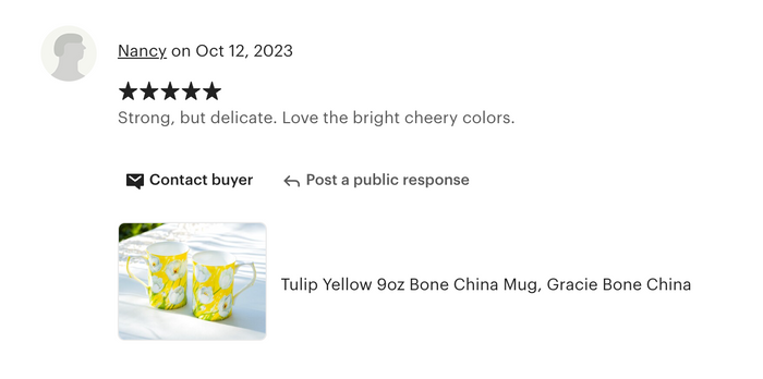 Tulip Yellow Bone China Mug