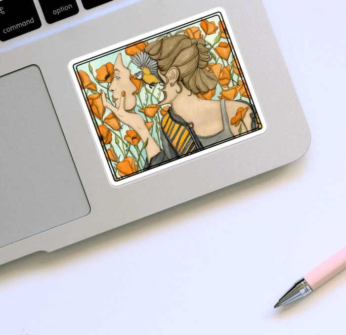 PinkPolish Design Stickers "Unhinged" Vinyl Die Cut Sticker