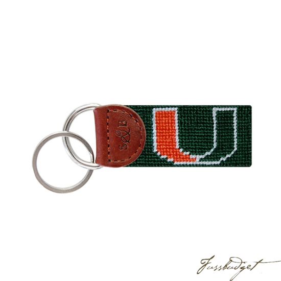 University of Miami (FL) Needlepoint Key Fob-Fussbudget.com