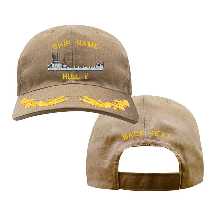 U.S. Navy Custom Ship Cap - Coyote - Captain Scrambled Eggs -White River LSMR Hats and Caps