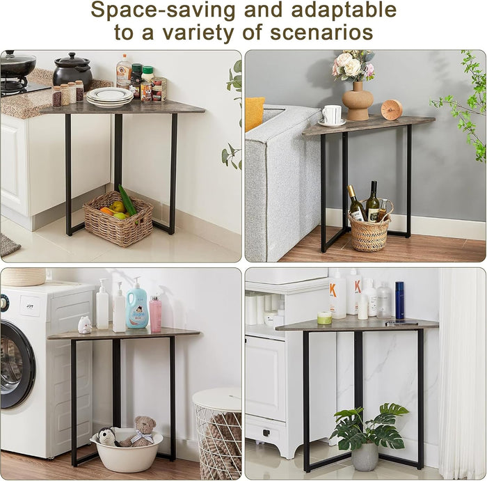 VECELO Corner Shelf, End Side Tables, Triangle Shelves with Metal Frame for Small Space