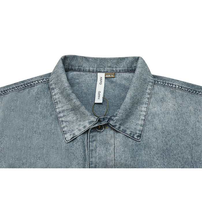 Vintage Washed Denim Chambray Shirt on Sale - Men's and Women's Short Sleeve Classic Style - Seakoff