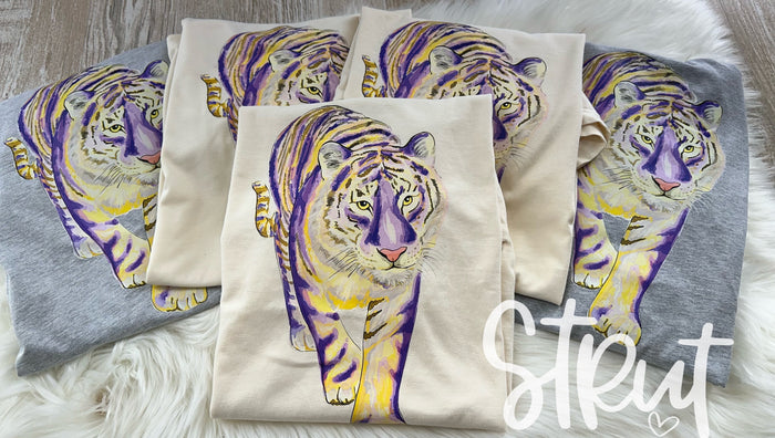 Walking Watercolor Tiger
