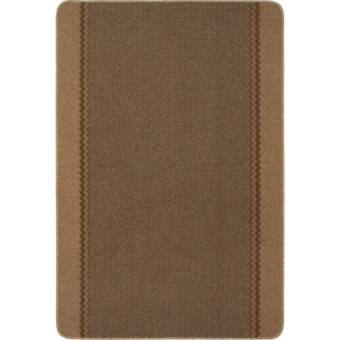 Machine Washable Designer Mats Bordered Line Design Beige